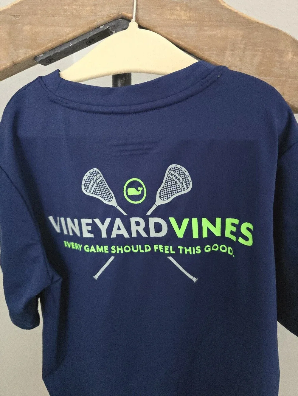 Vineyard Vines Navy Tee with Lime Accent Boys Size 5